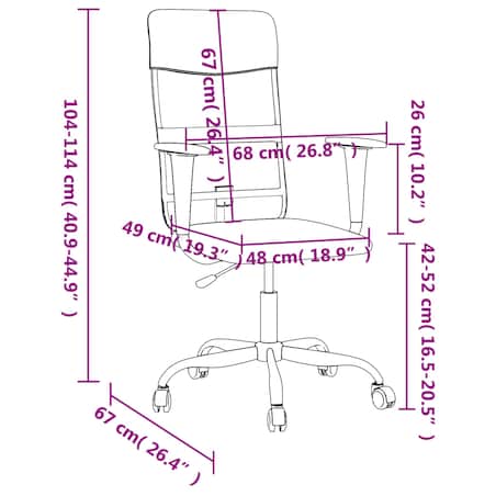 vidaXL Krzesło biurowe, regulowane, szare, siatka i ekoskóra