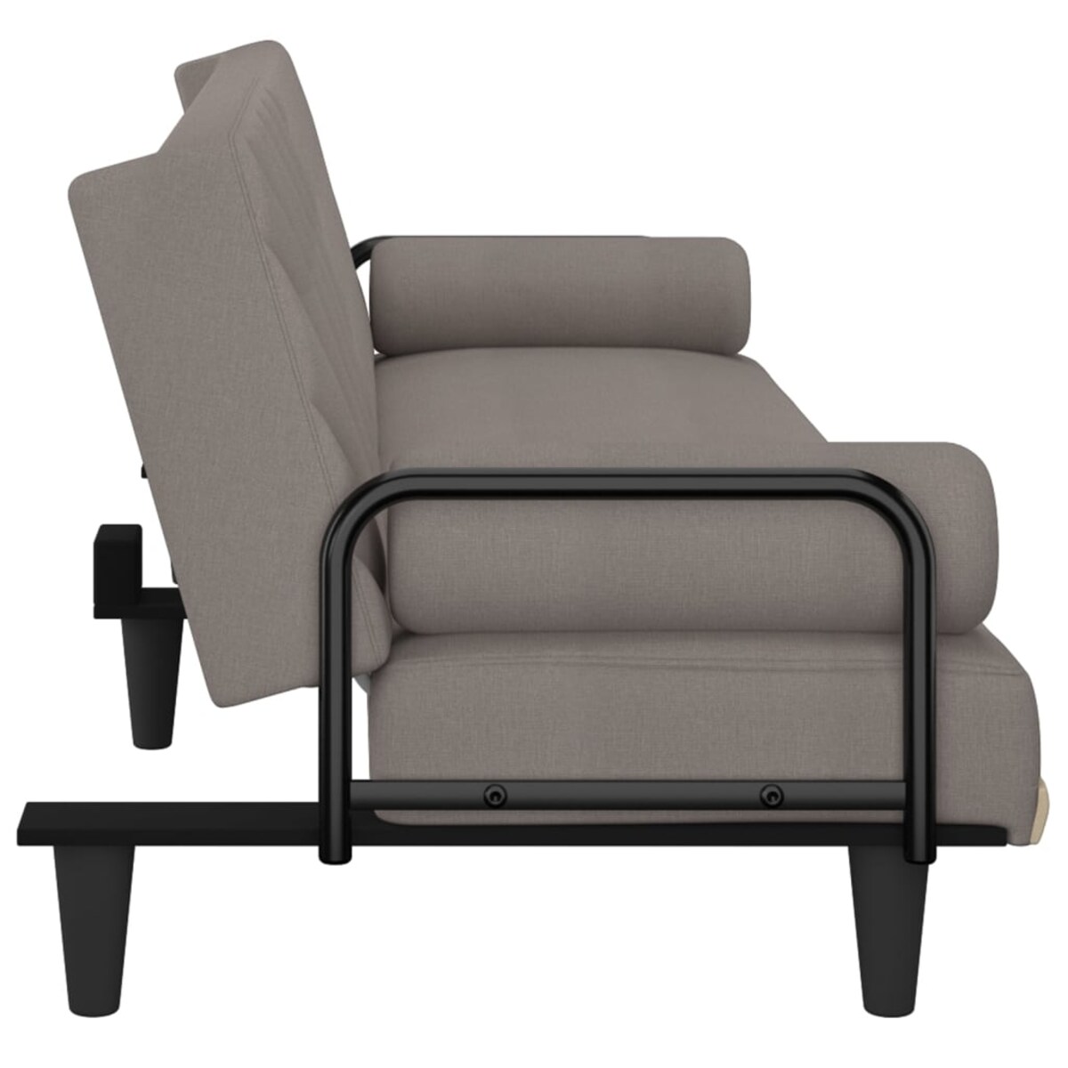 vidaXL Rozkładana kanapa z podłokietnikami, kolor taupe, obita tkaniną
