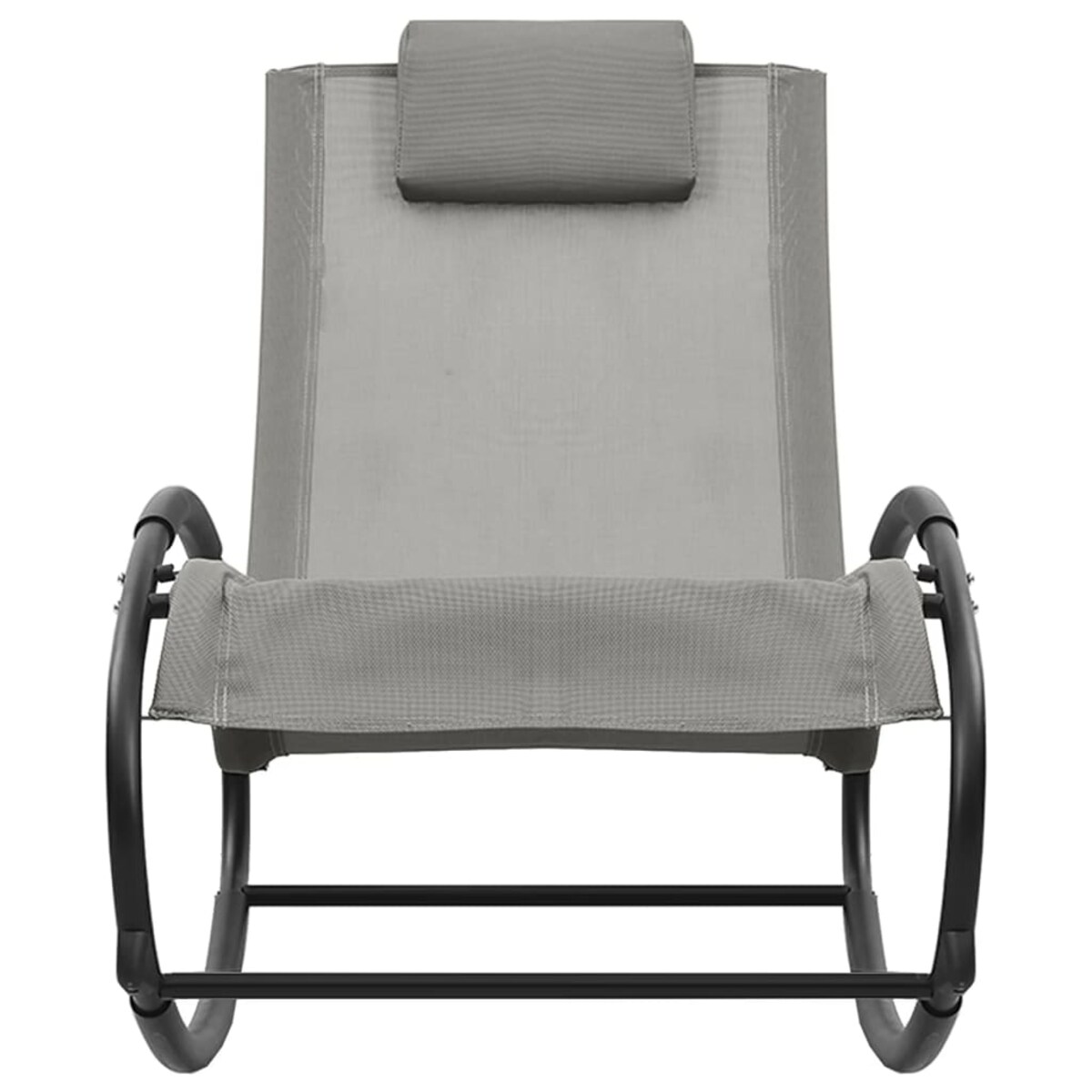 vidaXL Leżak z poduszką, stal i tworzywo textilene, szary