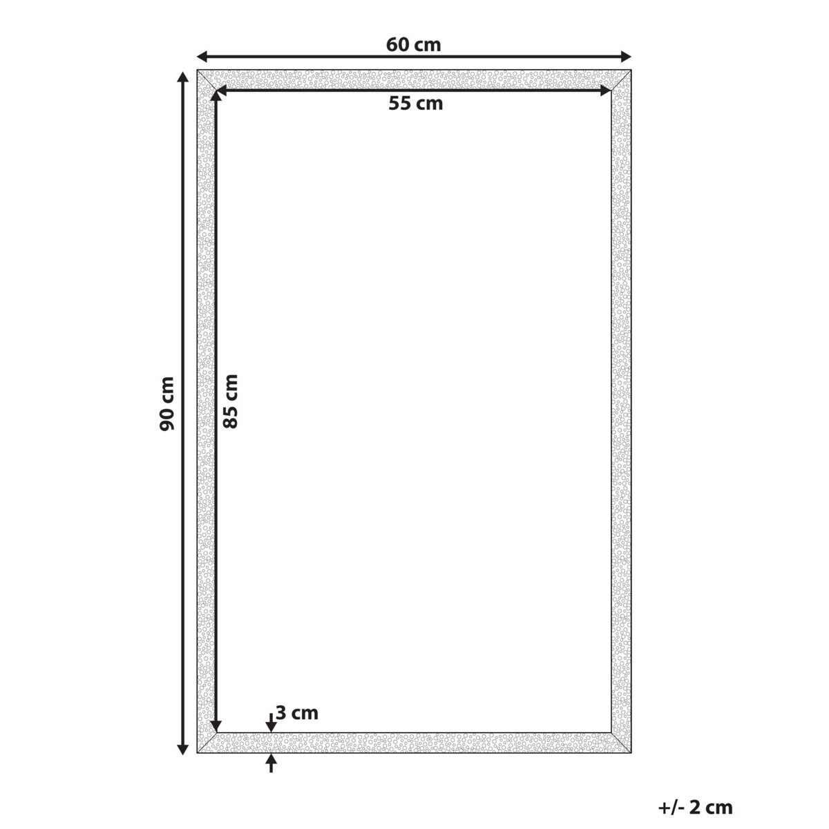 Lustro ścienne 60 x 90 cm czarne MORLAIX