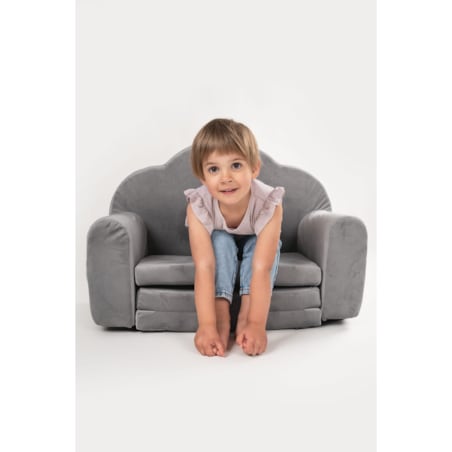 Fotelik piankowy rozkładany - szary