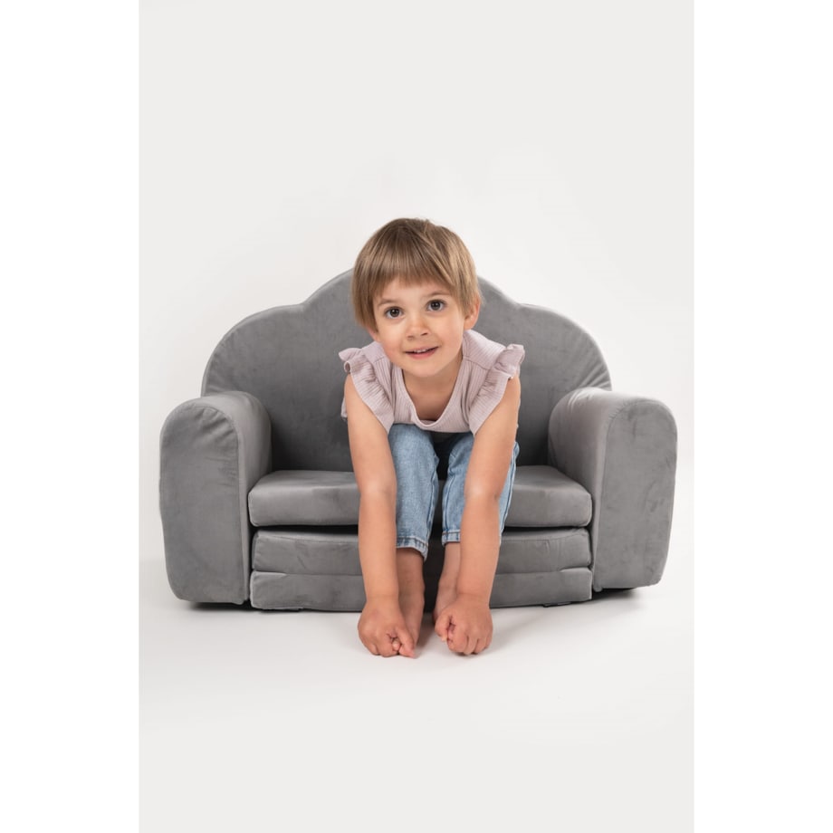 Fotelik piankowy rozkładany - szary