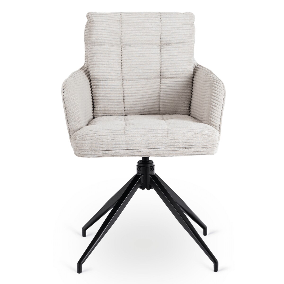 Krzesło Obrotowe Kubełkowe Tapicerowane Do Jadalni Sztruks Szary AKITA