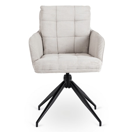 Krzesło Obrotowe Kubełkowe Tapicerowane Do Jadalni Sztruks Szary AKITA