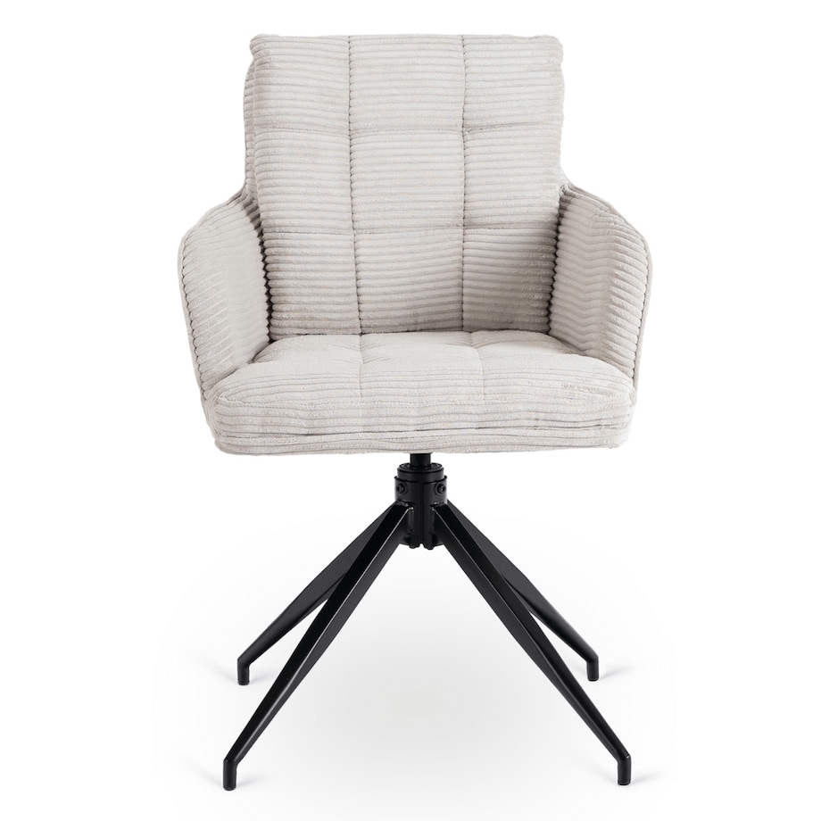 Krzesło Obrotowe Kubełkowe Tapicerowane Do Jadalni Sztruks Szary AKITA