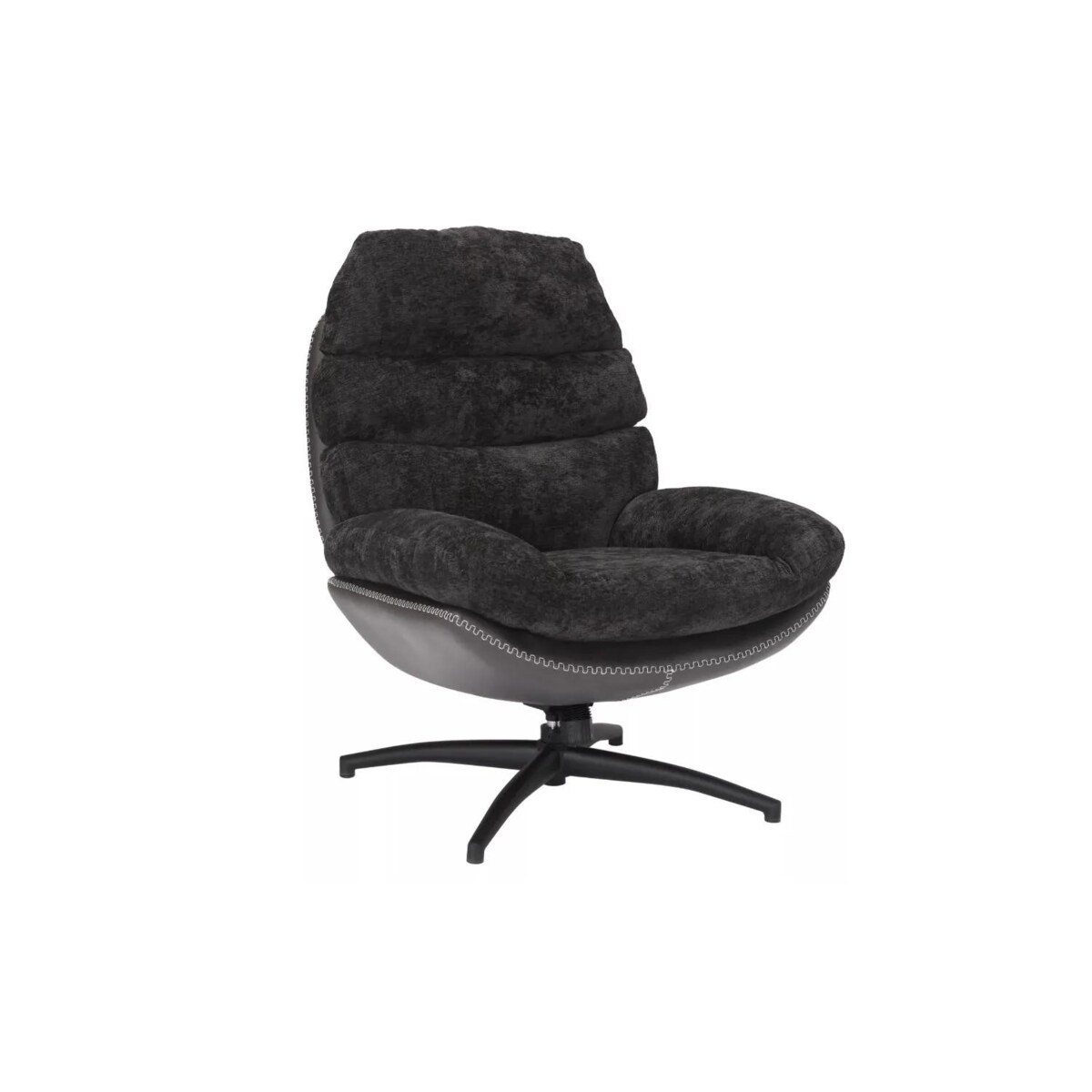 Fotel do salonu GISELLE czarny obrotowy