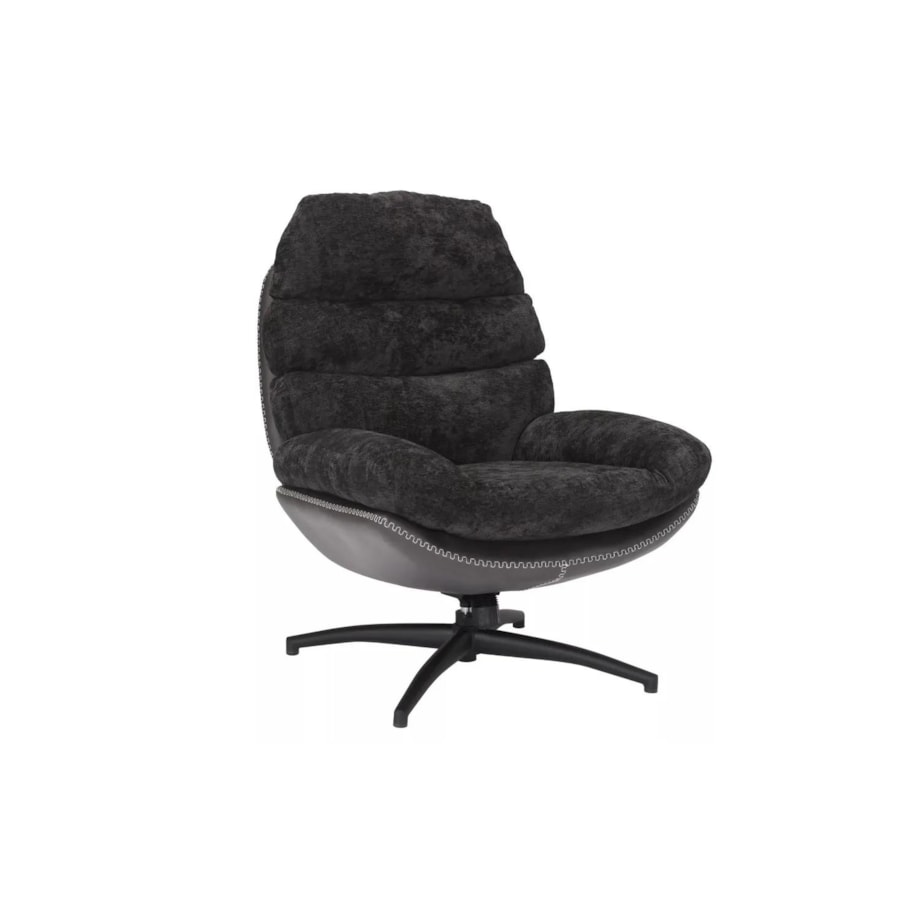 Fotel do salonu GISELLE czarny obrotowy