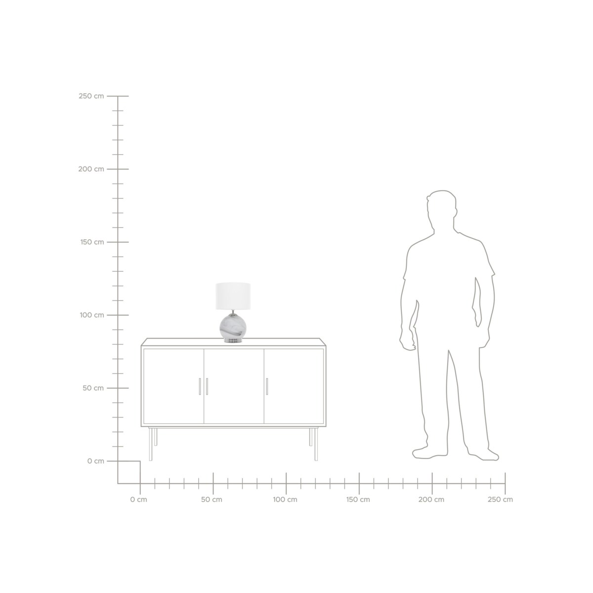 Lampa stołowa szklana biała UELE