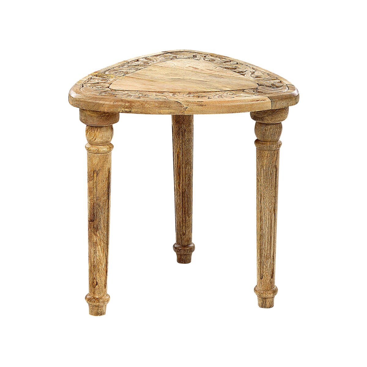 Zestaw dwóch stolików pomocniczych drewno mango jasne SAORA