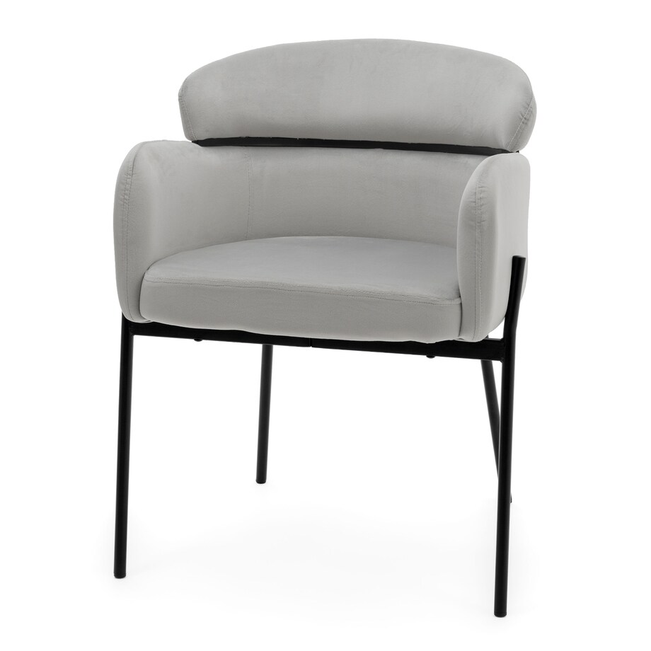 Krzesło tapicerowane welurowe do salonu BOLZANO jasnoszare