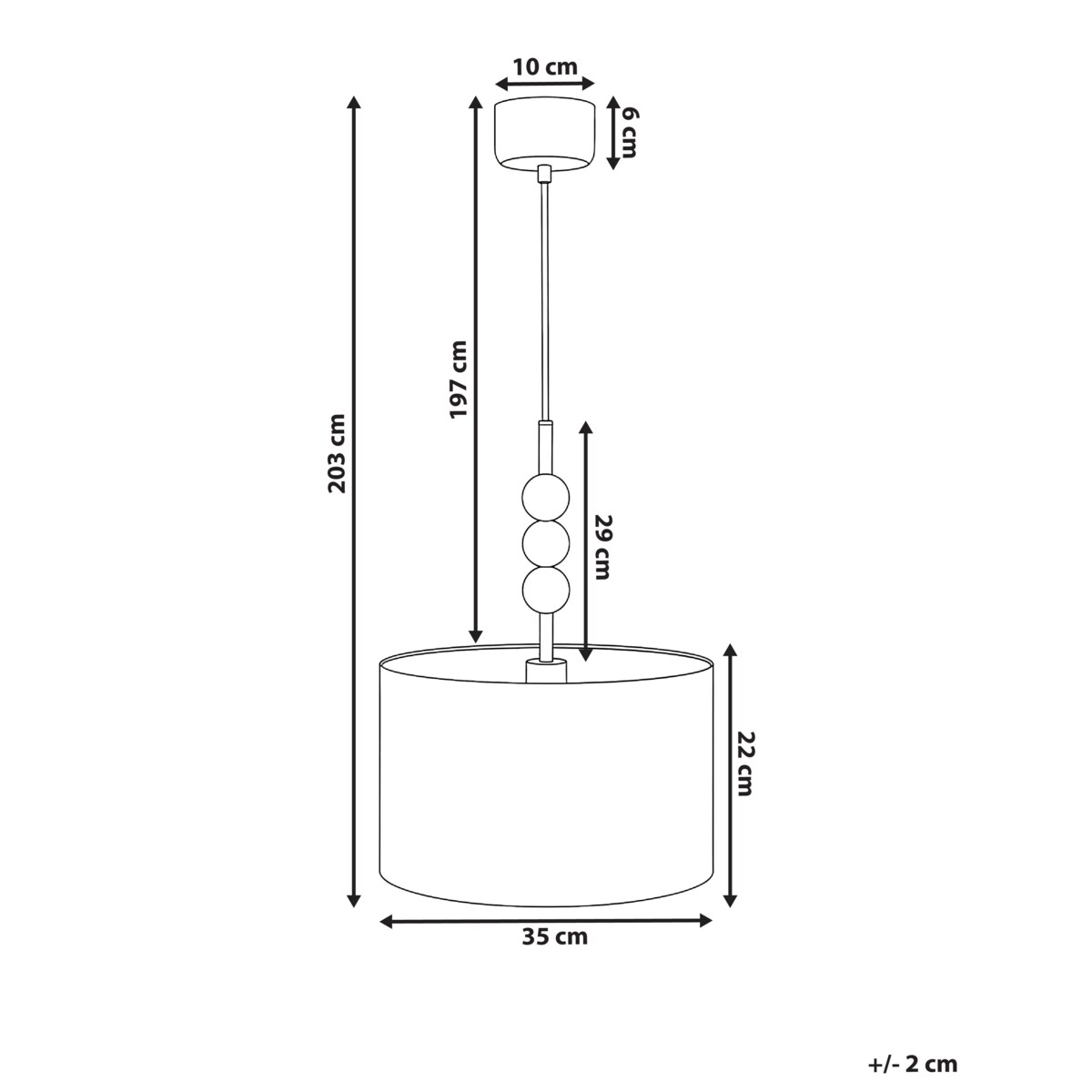 Lampa wisząca LOKY Metal Mosiężny/beżowy