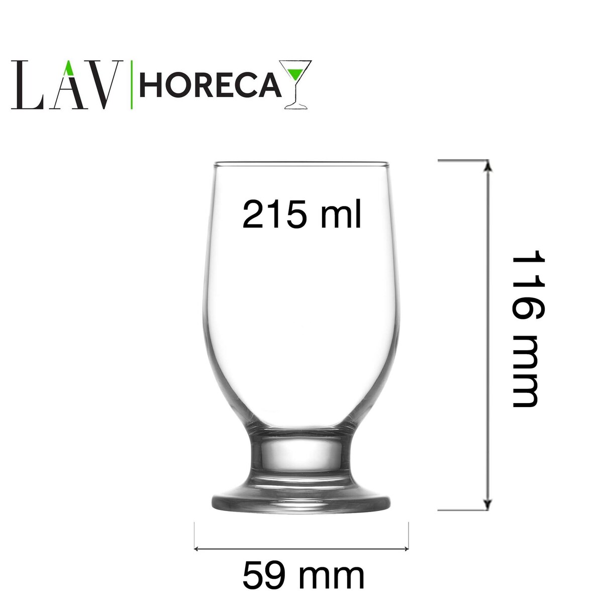 Szklanka na nóżce Riverside, 215ml, LAV