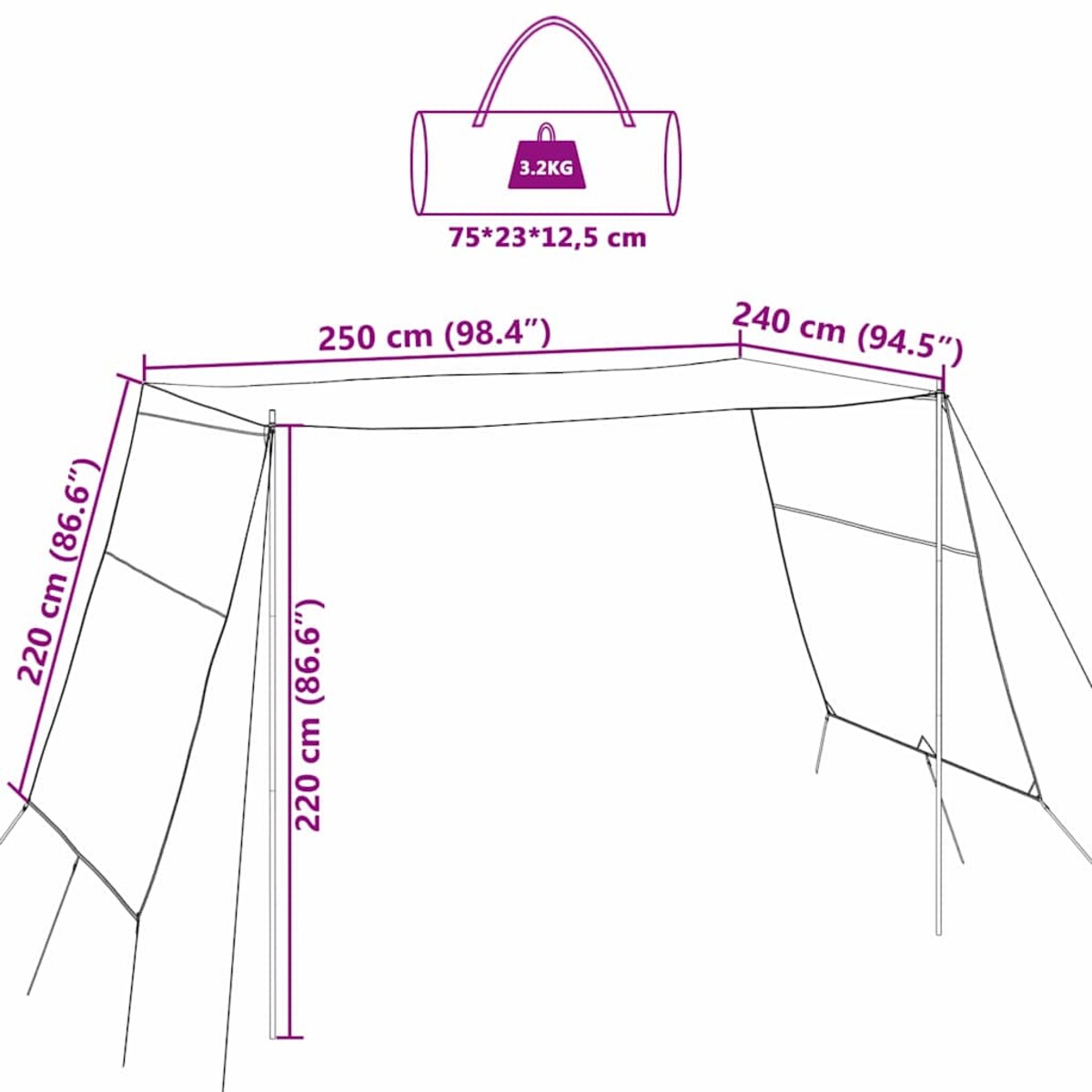 vidaXL Namiot wodoodporny
