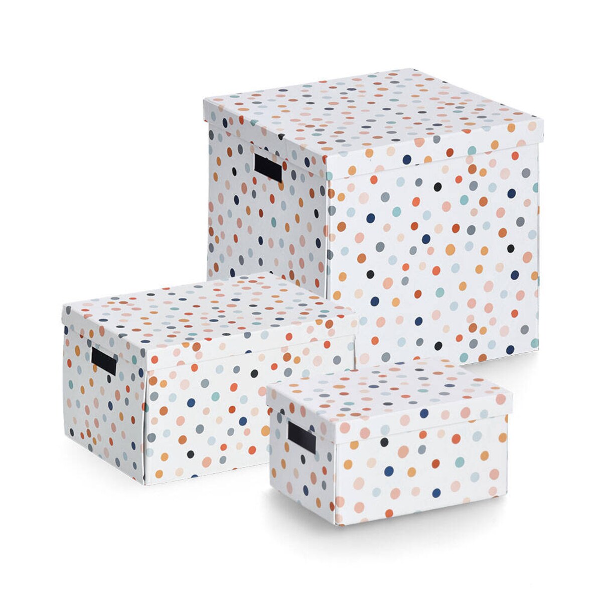 Kartonowe pudełko z pokrywą DOTS, 33,5 x 33 x 32 cm