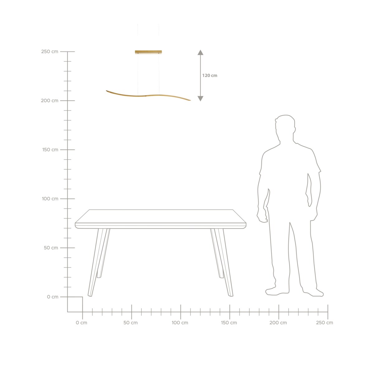 Lampa wisząca LED metalowa złota CALAO