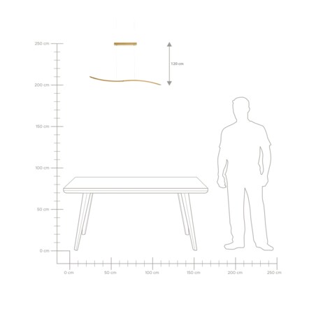 Lampa wisząca LED metalowa złota CALAO