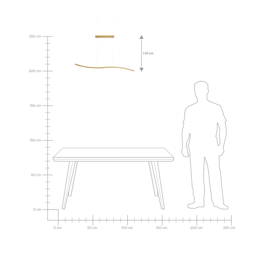 Lampa wisząca LED metalowa złota CALAO