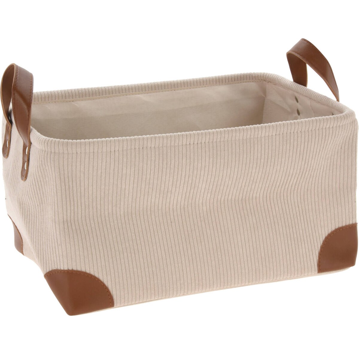 Koszyk do przechowywania, sztruks z uchwytami, 36 x 26 x 19 cm