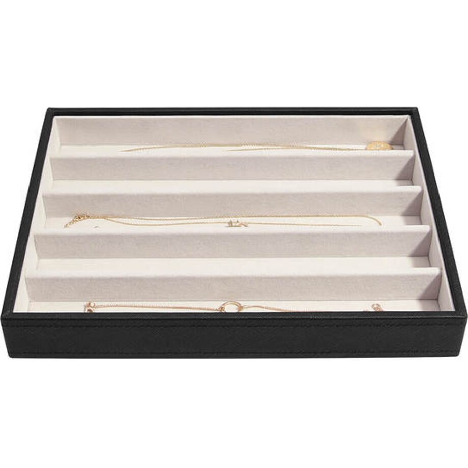 Szkatułka na biżuterię Stackers pięciokomorowa classic czarna velvet