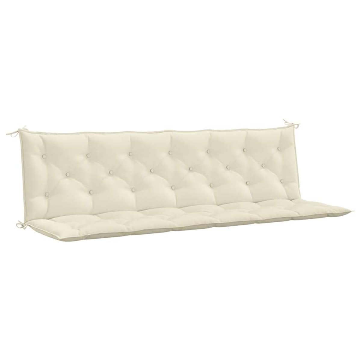 vidaXL Poduszka na ławkę ogrodową, kremowa, 200x(50+50)x7 cm