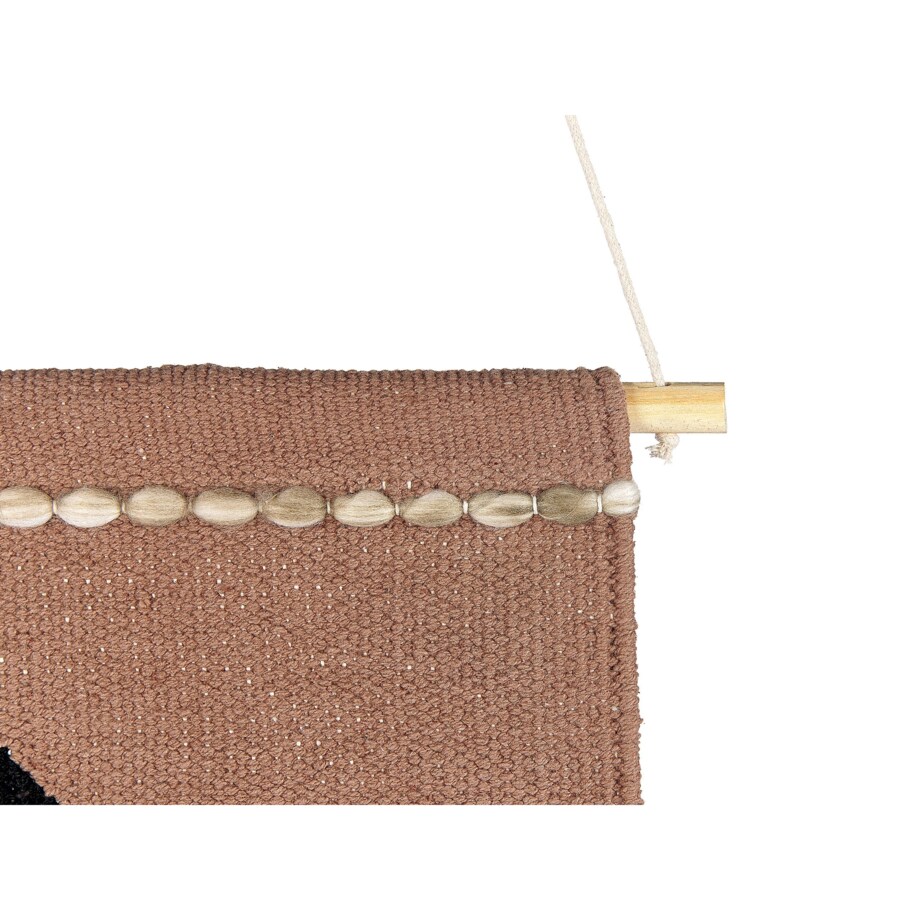 Dekoracja ścienna z frędzlami bawełniana brązowo-beżowa DADU