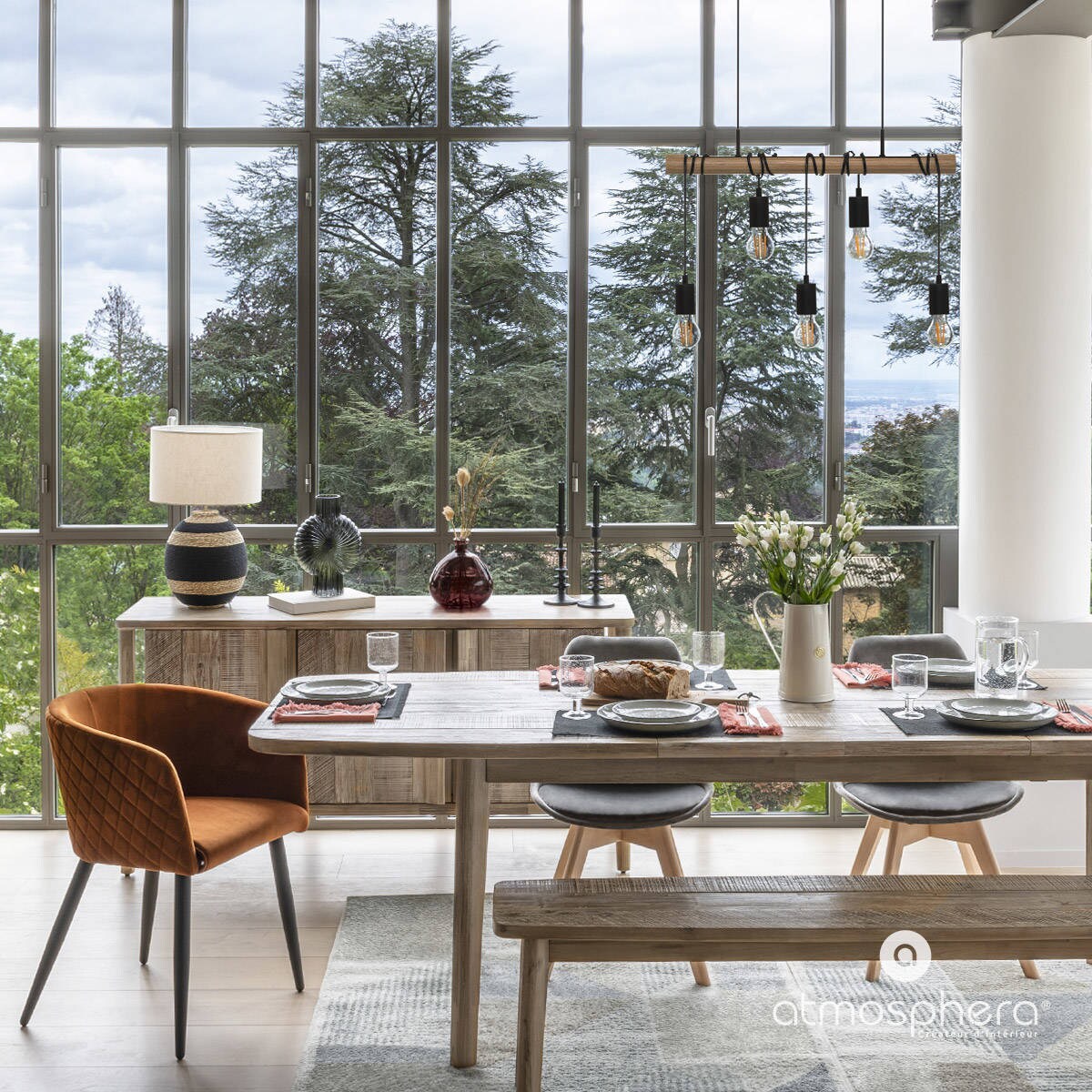 Duży okrągły wazon ze szkła z recyklingu ULY, Ø 45 cm