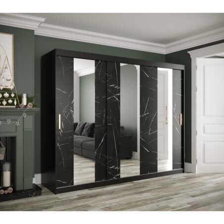 Szafa przesuwna Garderoba MARMUR POLE 250 gł. 62 czarny