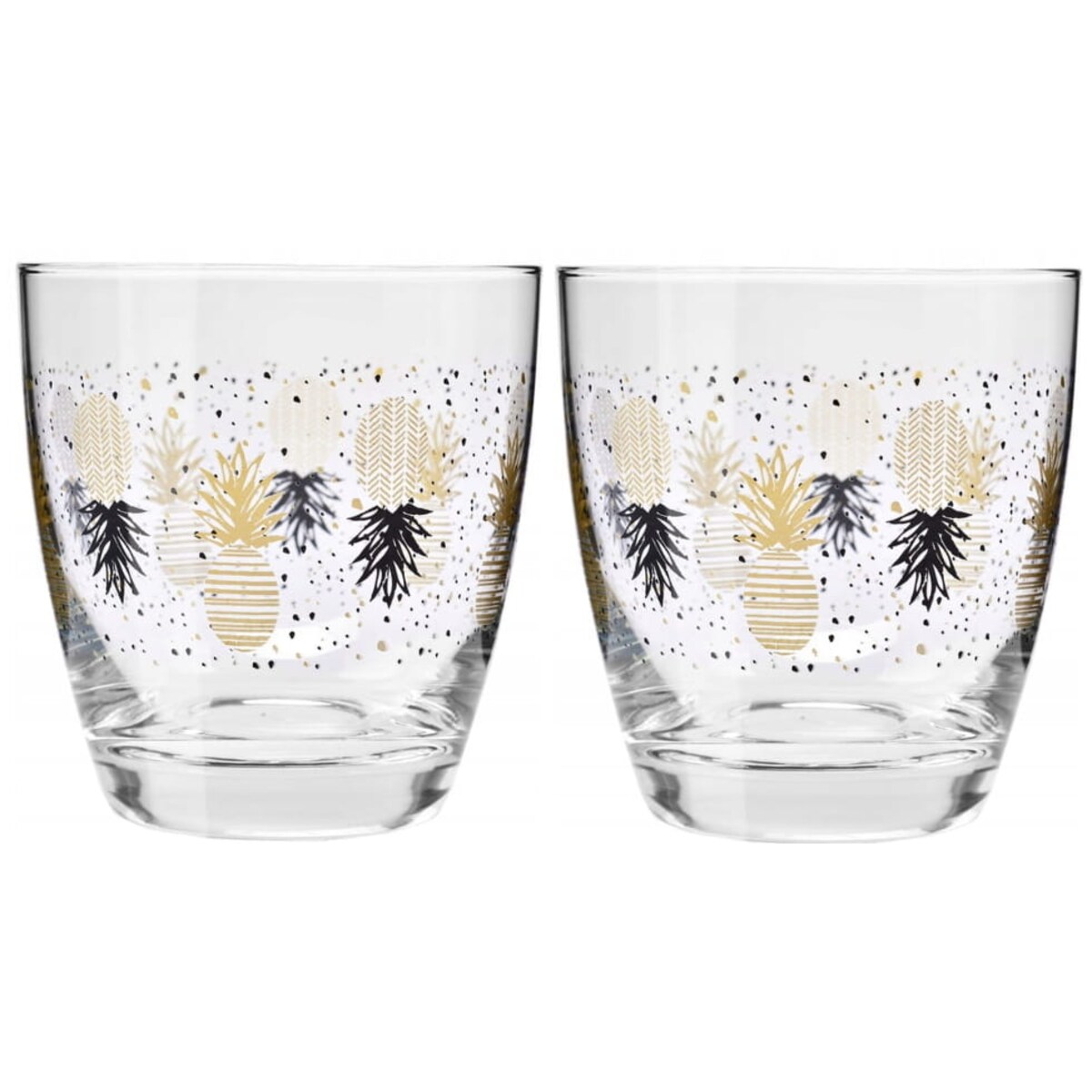 Szklanki Ozdobne Dekoracyjne Deco Ananasy Krosno 2 x 370 ml do Napojów Duet