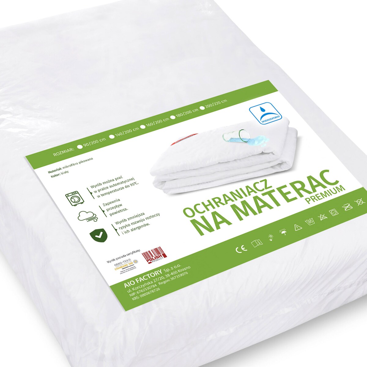 Nakładka Ochraniacz Na Materac Wodoodporna 90X200