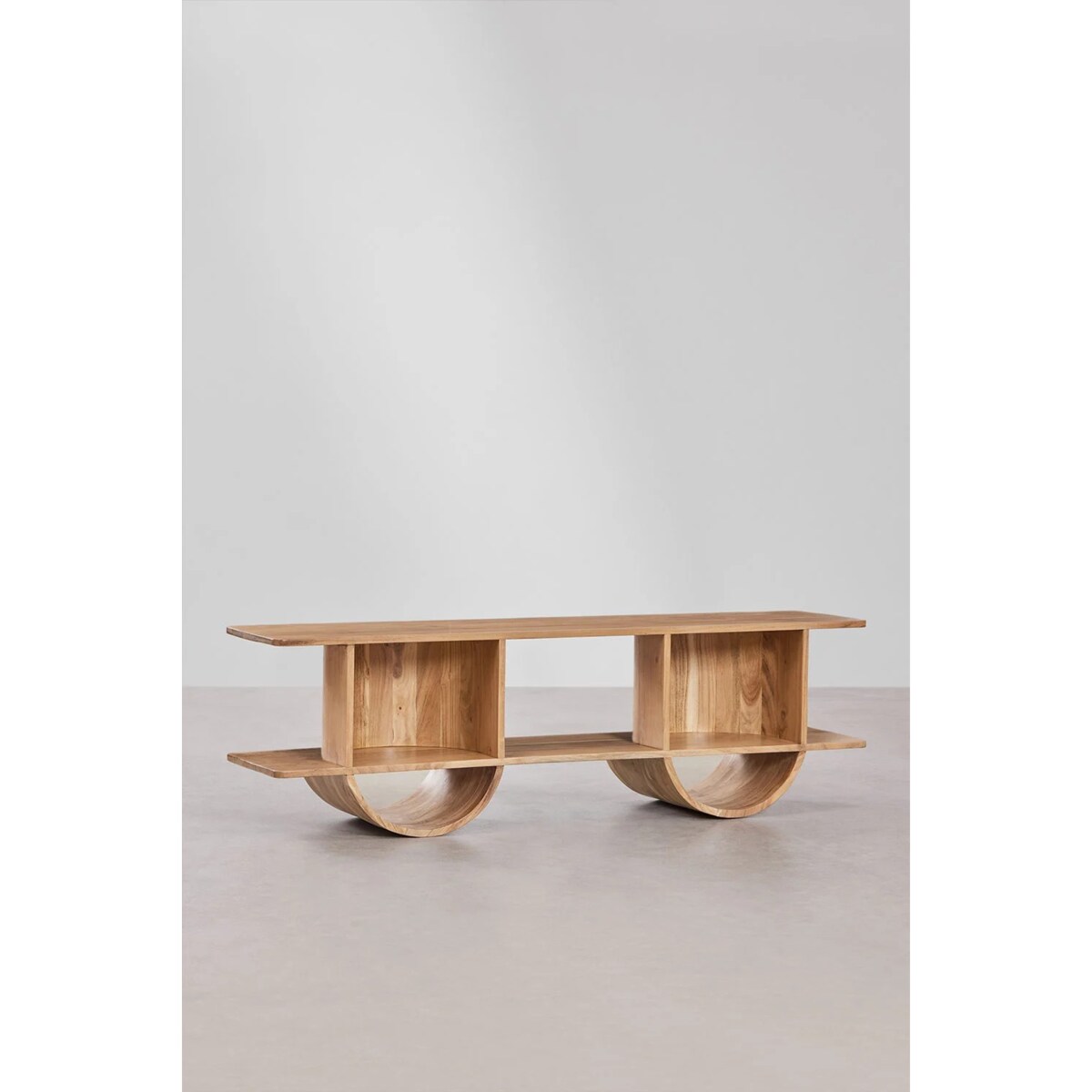 Szafka RTV z drewna akacjowego 150x35 cm Flin