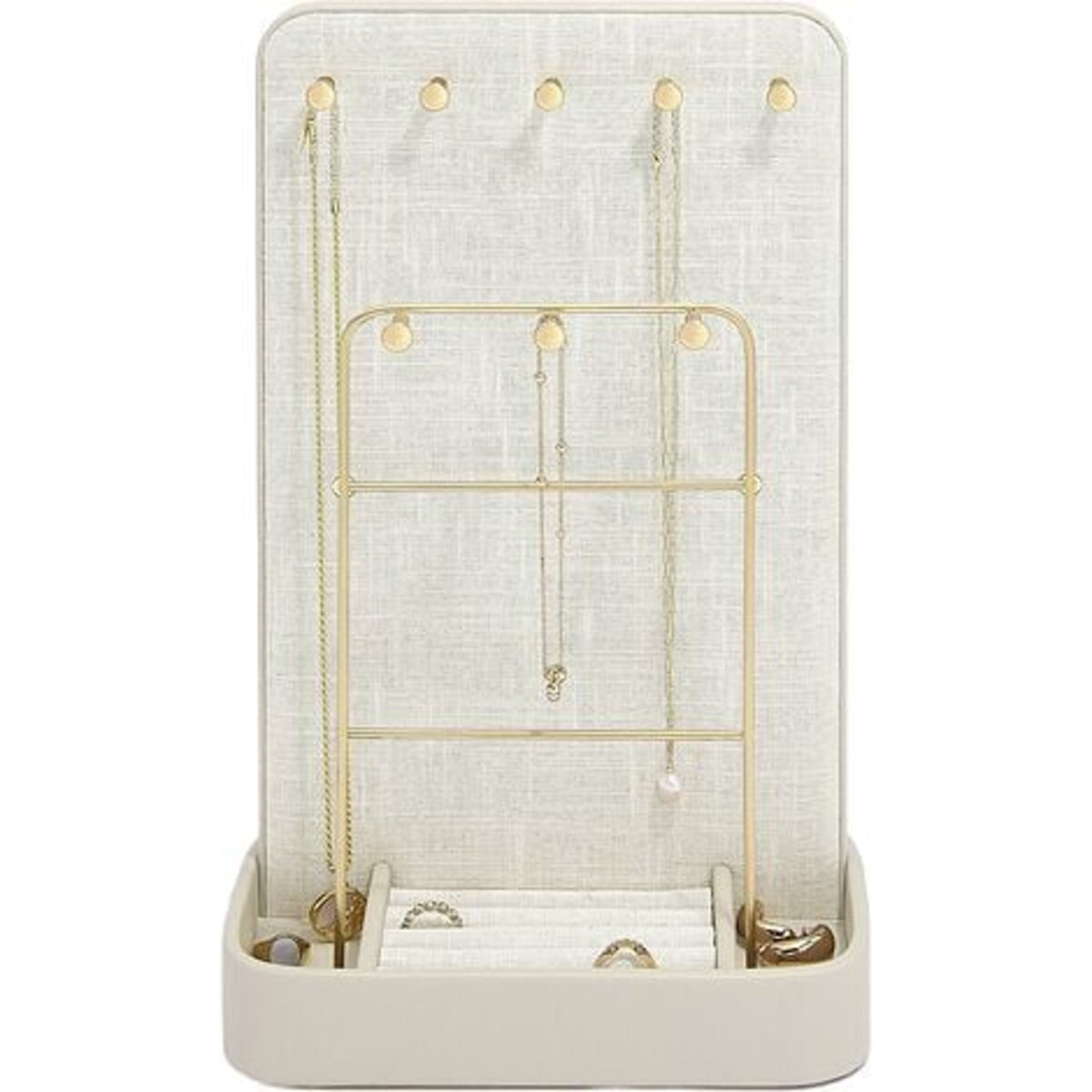 Stojak na biżuterię Stackers All-In-One jasnobeżowy lniany