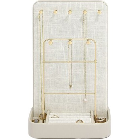 Stojak na biżuterię Stackers All-In-One jasnobeżowy lniany