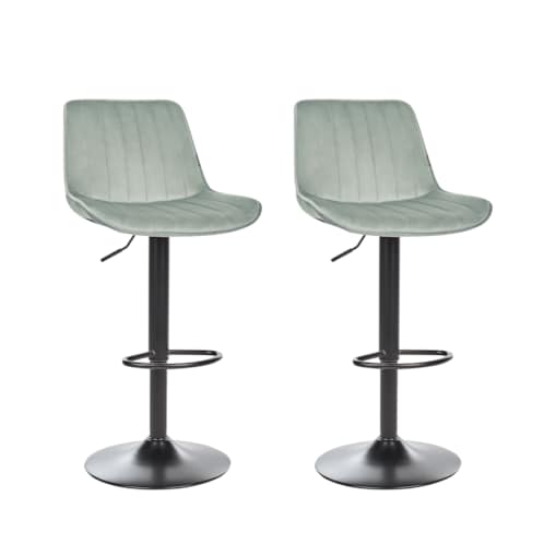 Zestaw 2 krzeseł barowych DUBROVNIK Welur Obrotowy Miętowy