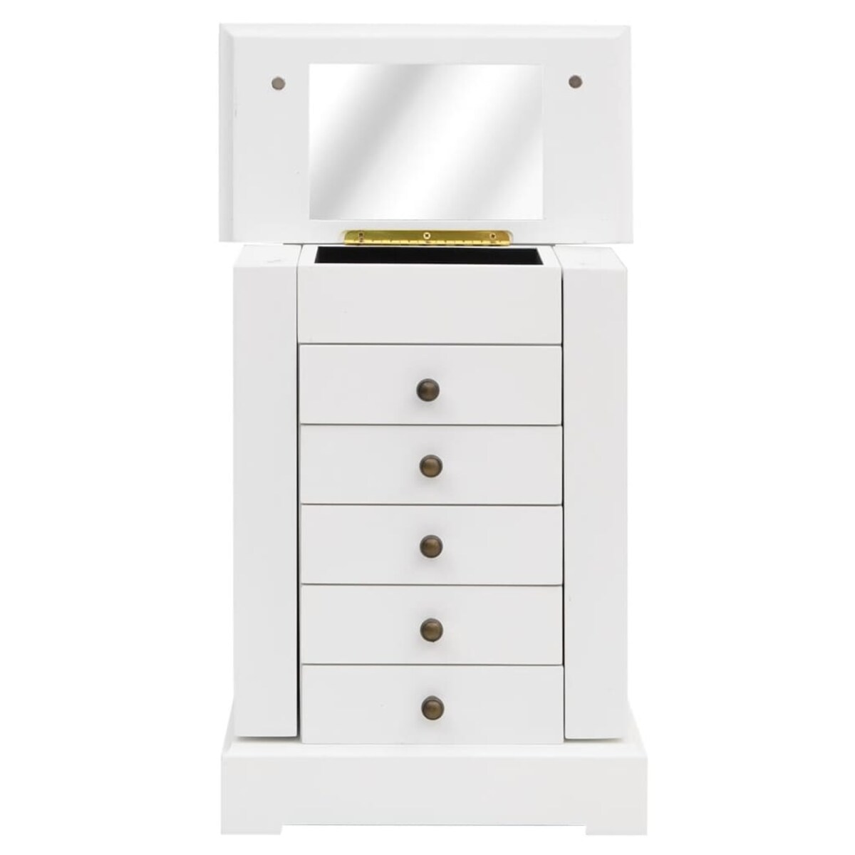 vidaXL Szafka na biżuterię z lustrem, MDF, 25 x 13,5 x 34 cm