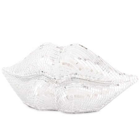 Dekoracja - srebrne USTA 15,5x33x10 cm