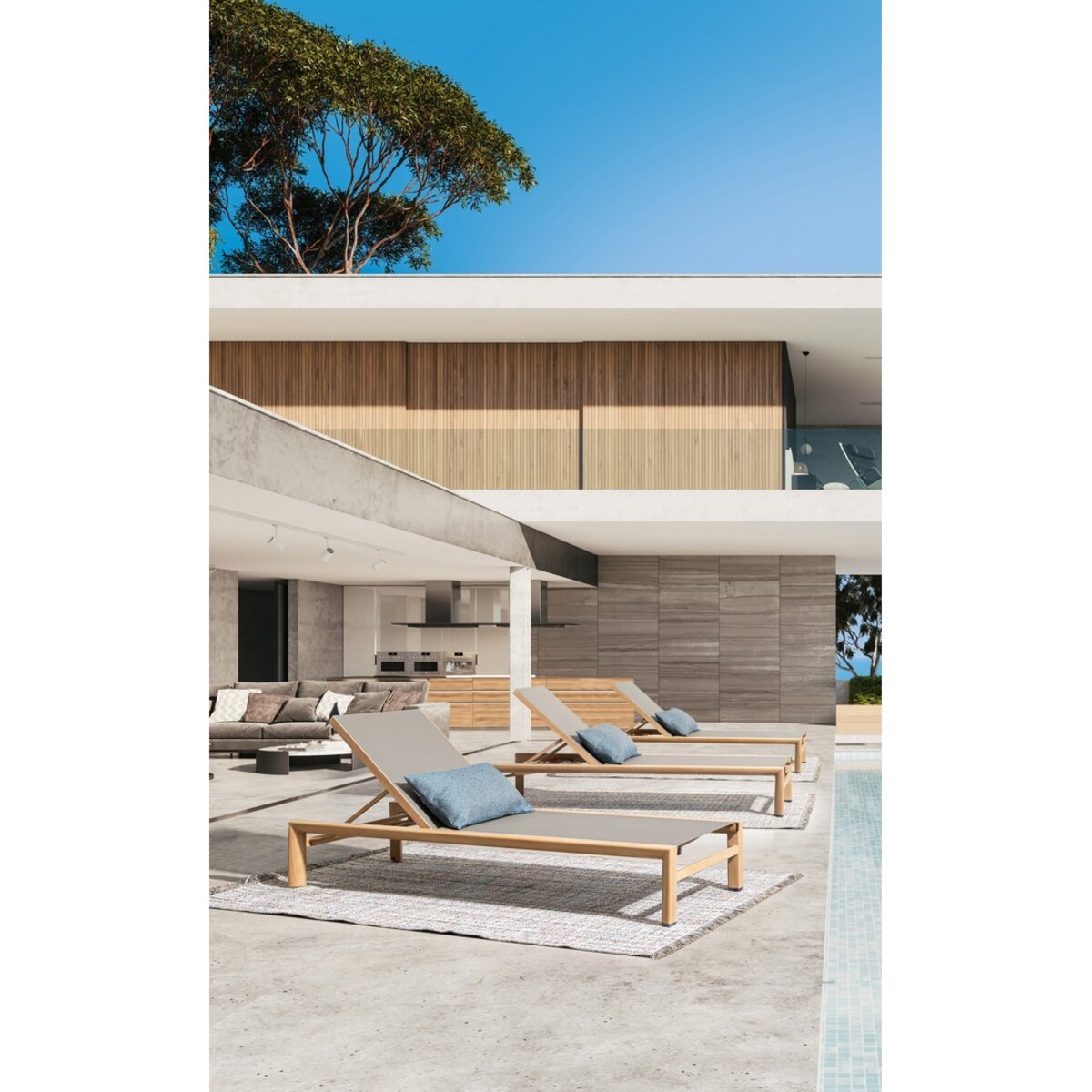 BIZZOTTO leżak ogrodowy SKIPPER naturalny