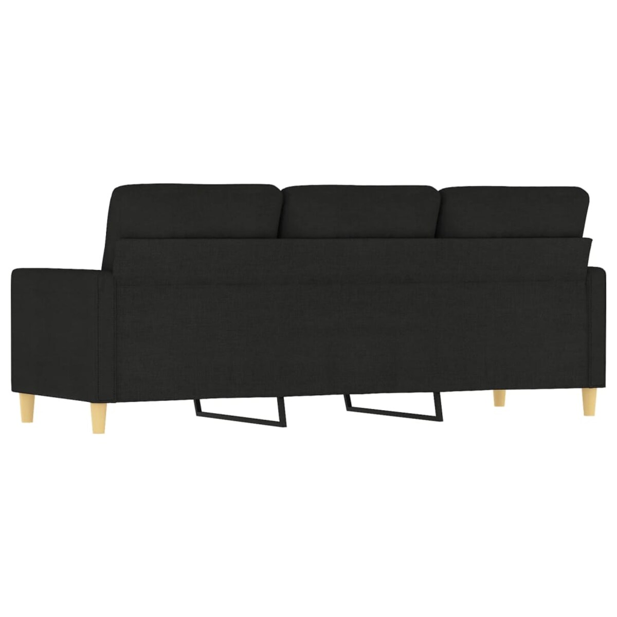 vidaXL Sofa 3-osobowa, czarna, 180 cm, tapicerowana tkaniną