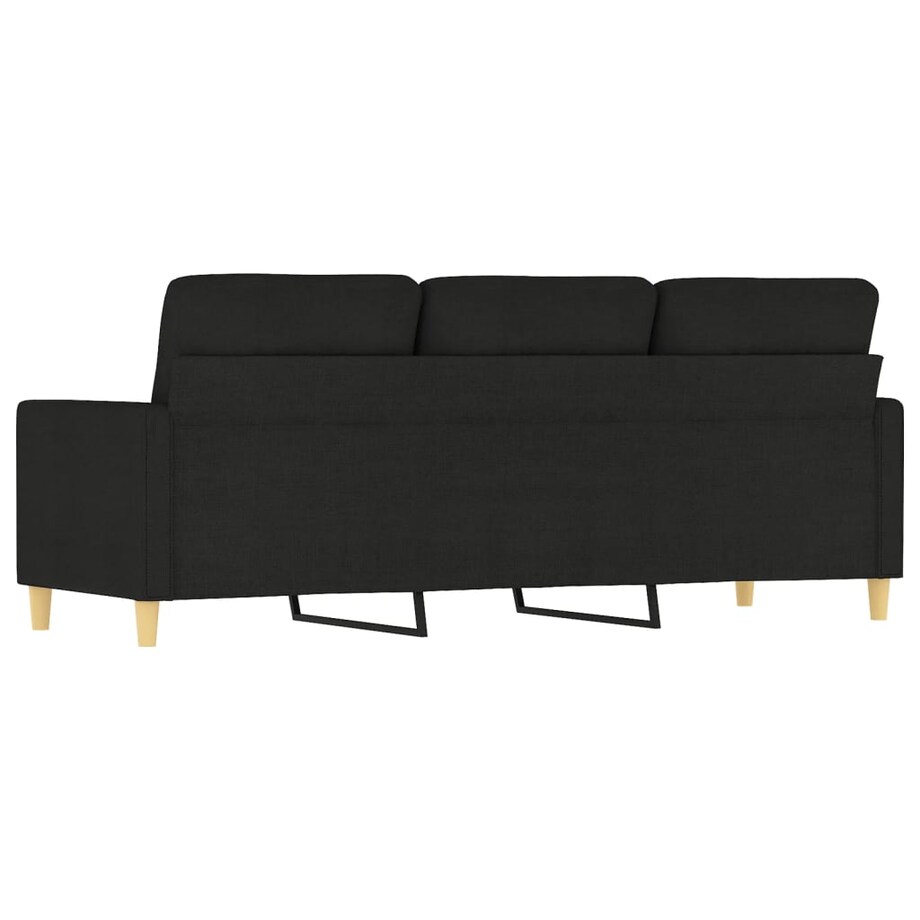 vidaXL Sofa 3-osobowa, czarna, 180 cm, tapicerowana tkaniną