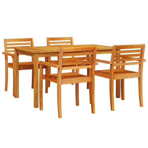 vidaXL Zestaw do jadalni w ogrodzie 5 pcs Brązowy lite drewno akacjowe
