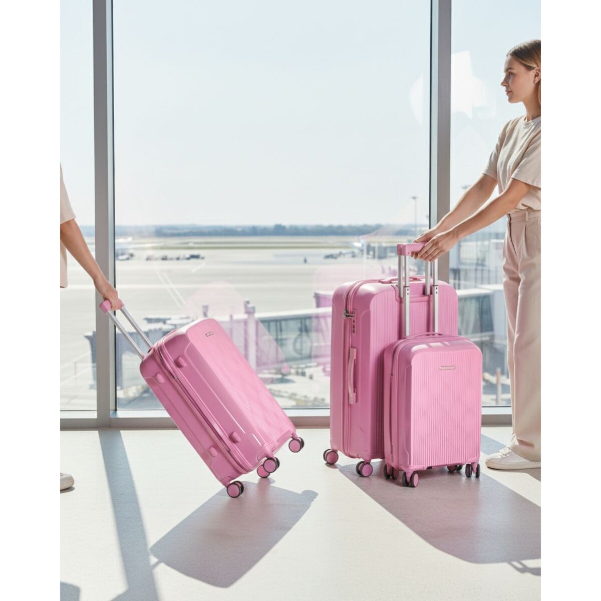 Zestaw 3 walizek TONSAI Różowy