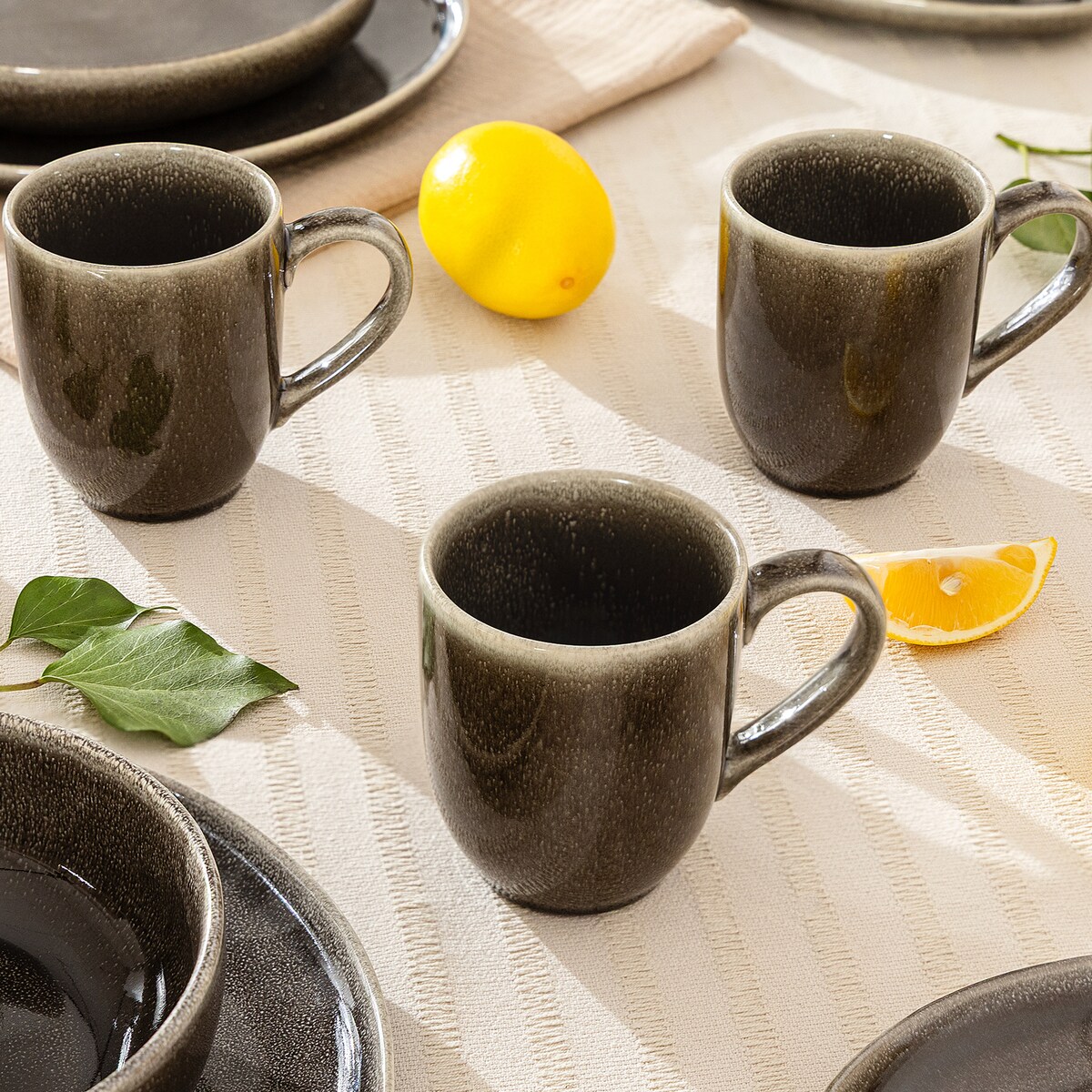 EDA Kubek 6 szt., brązowy/szary/beżowy