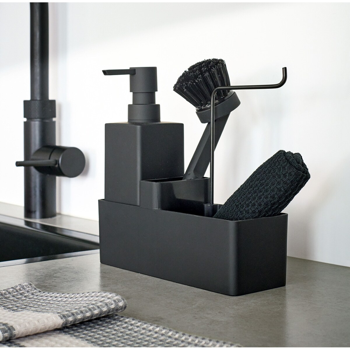 Organizer do mycia naczyń ZELLER, dozownik do płynu, szczotka, pojemnik na mydło