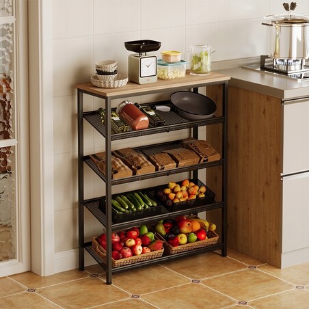 Regał szafka kuchenna jasny brąz retro półka loft 75 cm