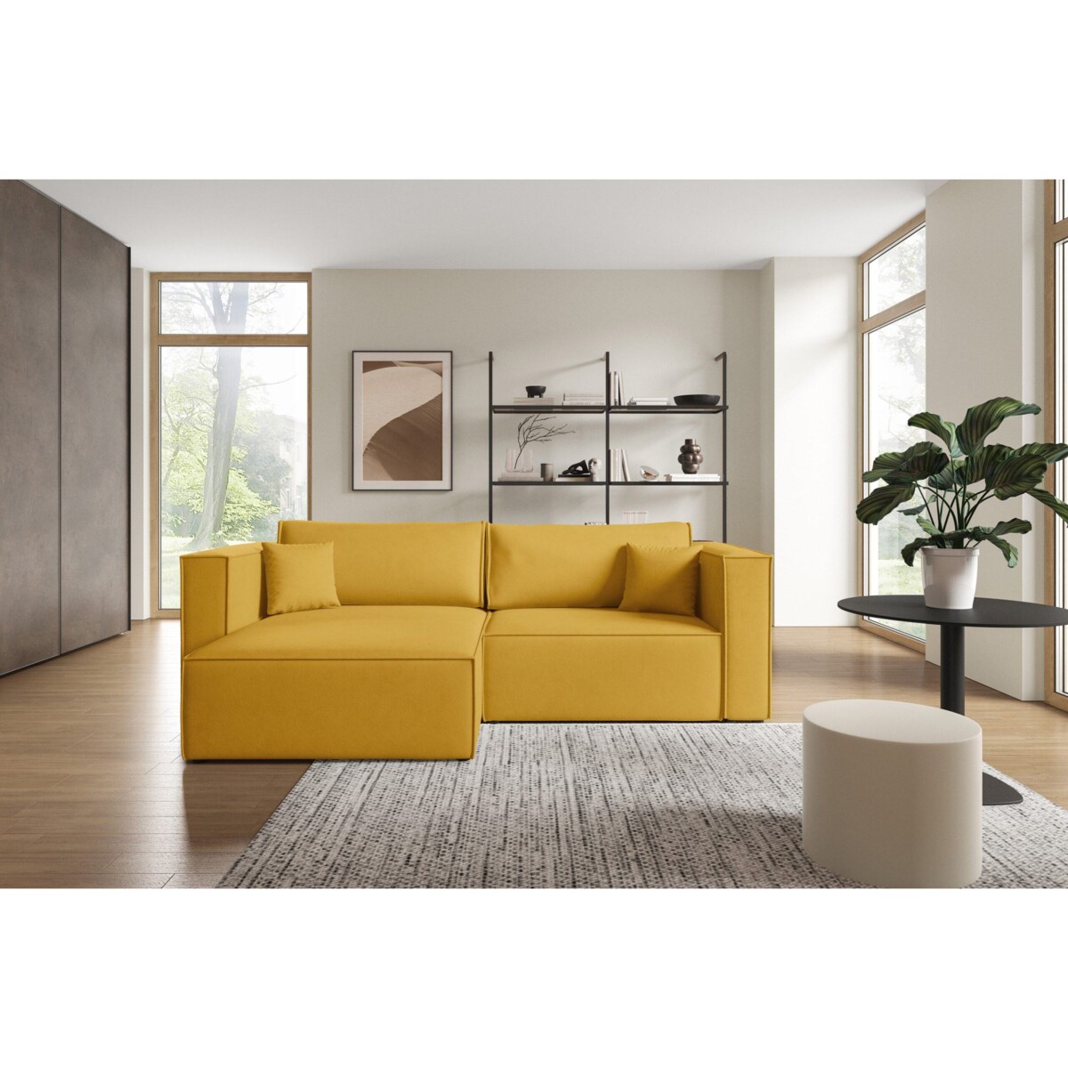 Narożnik KEYMON z funkcją spania welurowa tkanina Kolor: Gerra 626