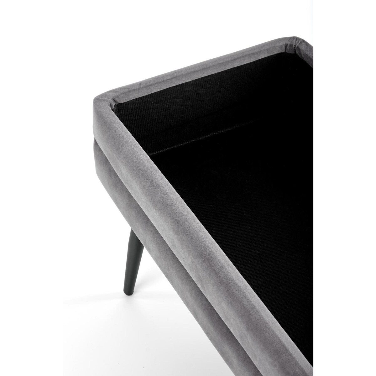 ŁAWKA TAPICEROWANA Vanel ZE SCHOWKIEM szara/czarna