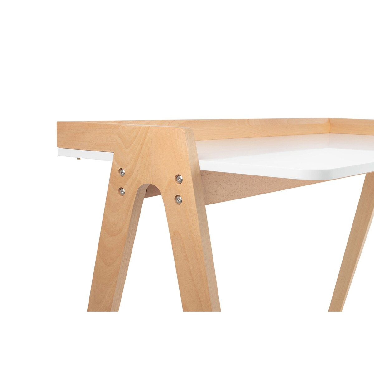 Biurko Compas KH010100934 King Home drewno bukowe białe