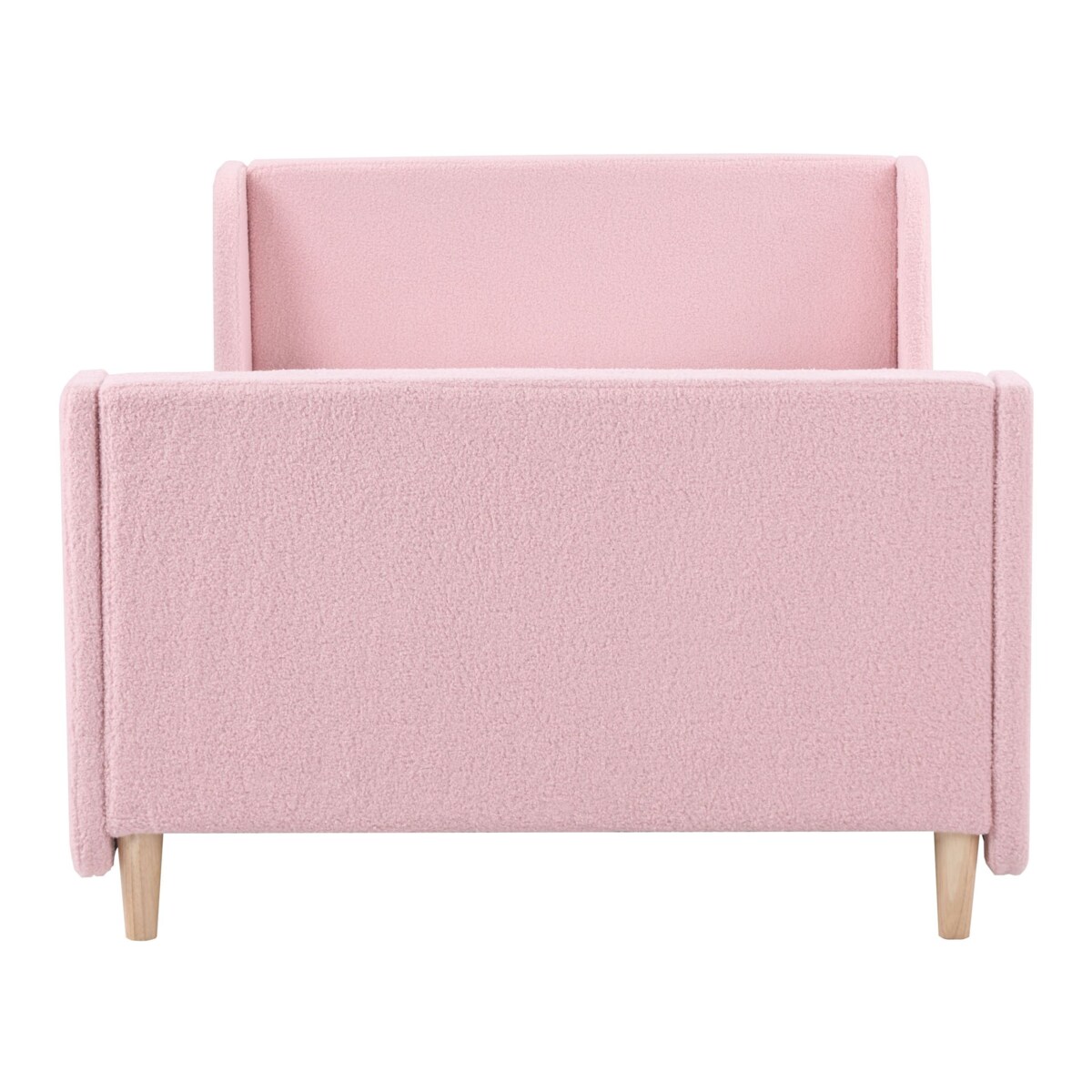 Łóżko Boucle LAYE 90 x 200 cm Różowy