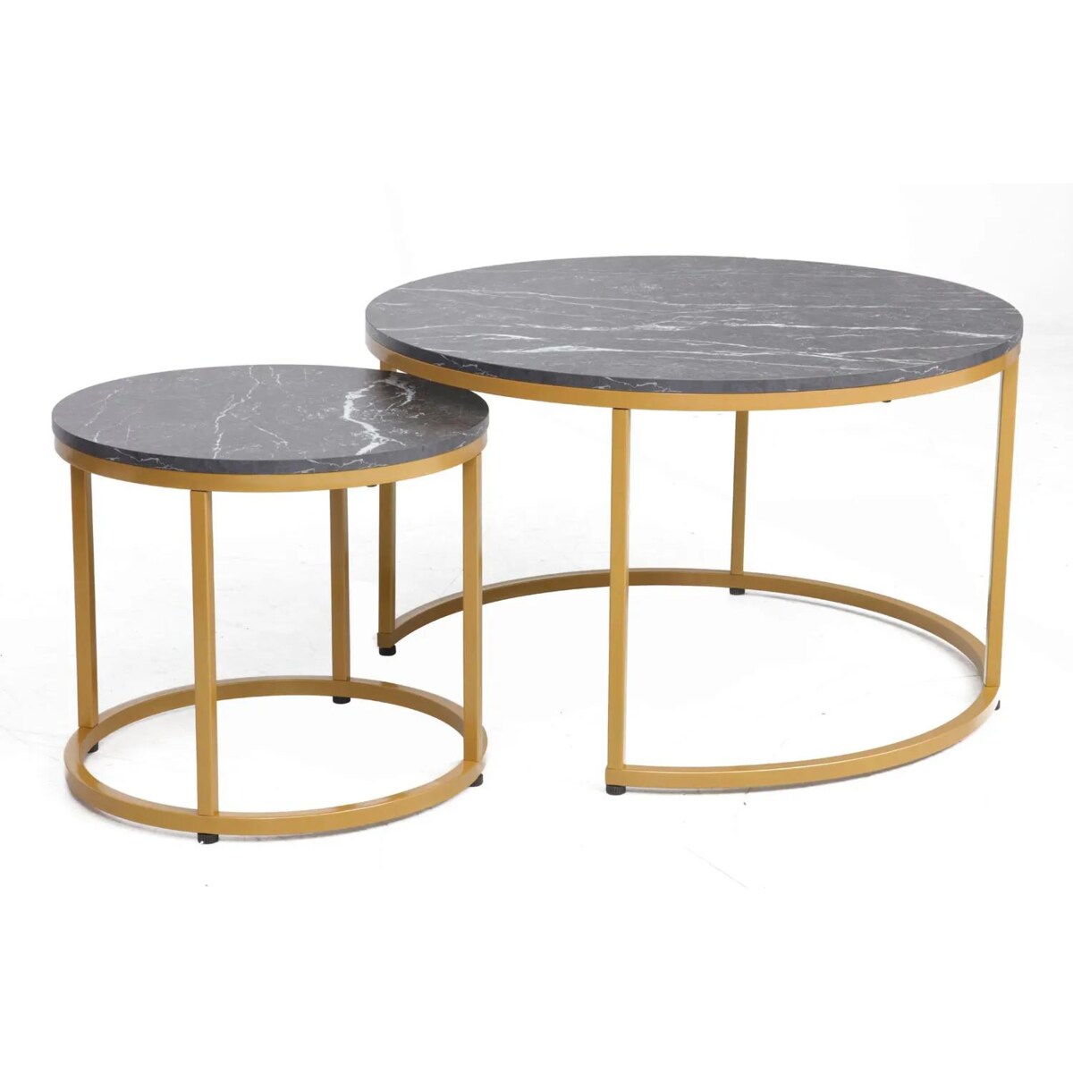 Zestaw 2 ław DION czarny/złoty