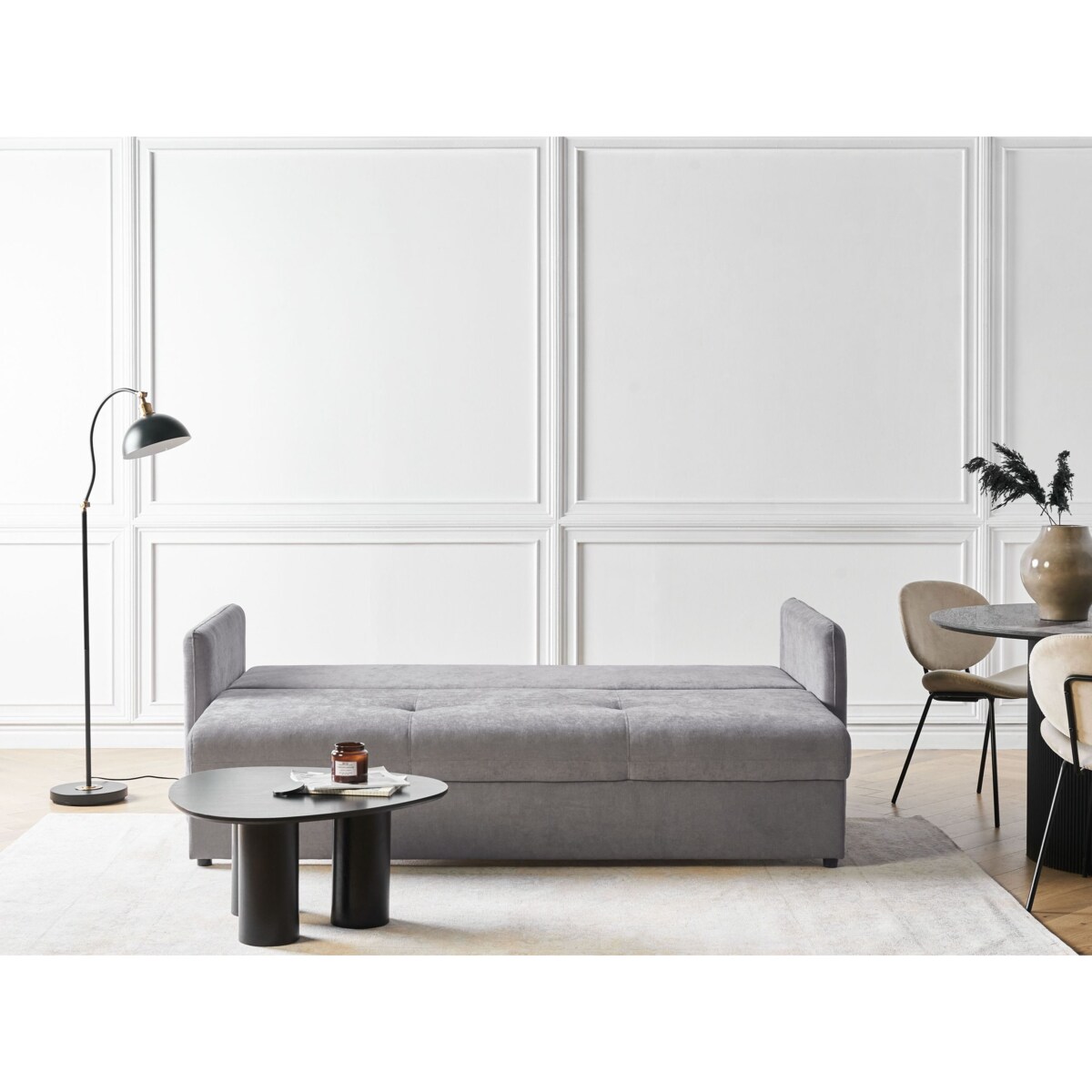 Sofa rozkładana HOLSEN Szary Tkanina