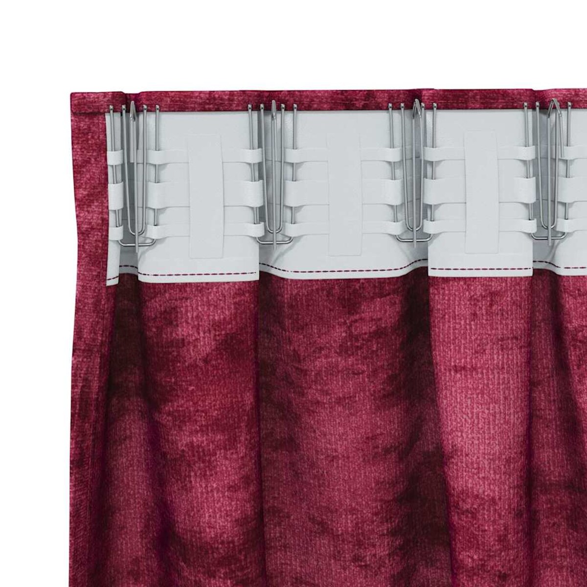 vidaXL Zasłona z zasłonami 2 pcs Czerwone wino 260 x 140 cm Aksamit